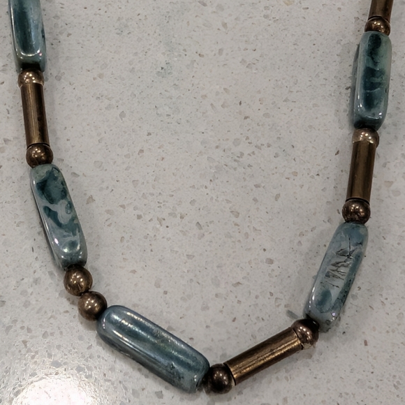 Sterling Silver Australian Beads And Mother Of Pearl Choker Necklace - Picture 12 of 12